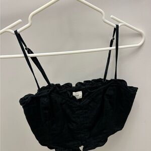 Aritzia Wilfred Linen Crop Top